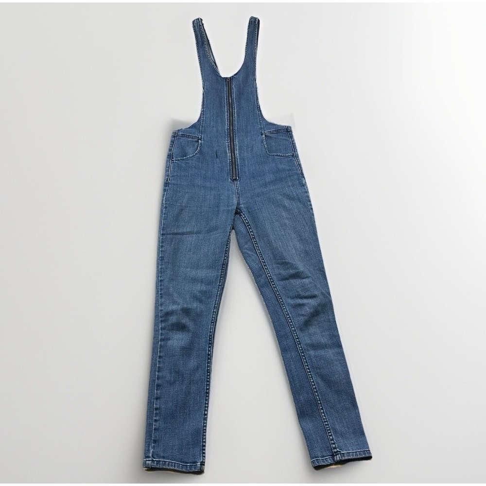 Free People Denim Overalls Women's Size 2 Jump suit Boho Festival Retro Western - Picture 1 of 16